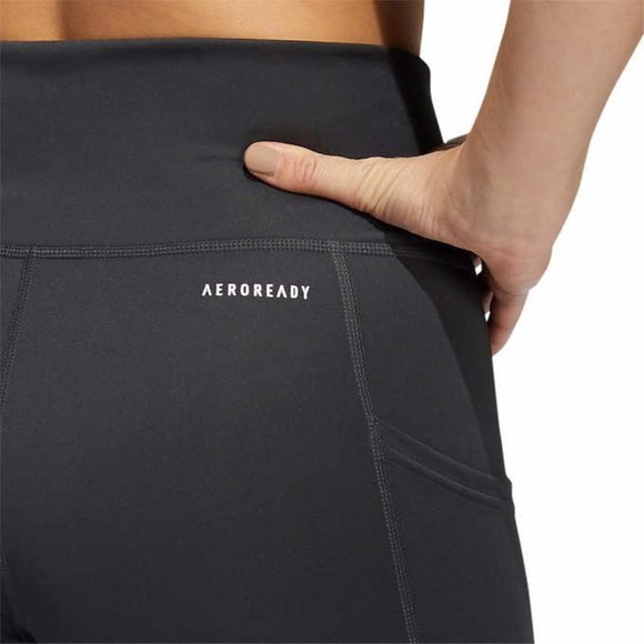 Adidas Women Ladies' 3-Stripe Tight with Mesh in Gray - Picture 5 of 10